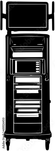 Illustration of a surgical robotic visual cart