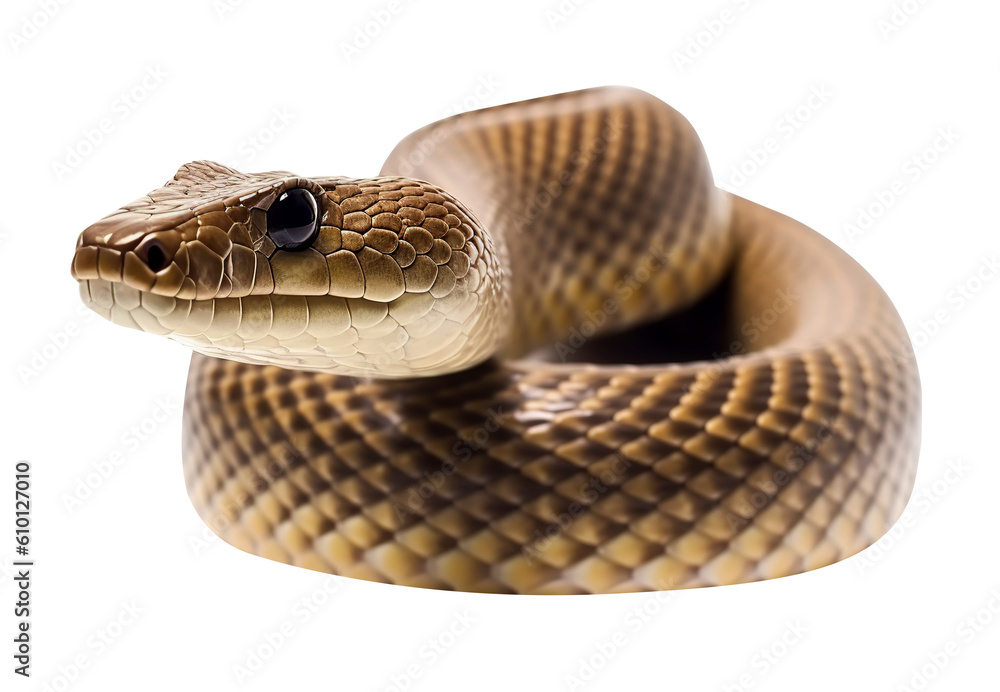 Fototapeta premium King cobra on transparent background. Generative AI.