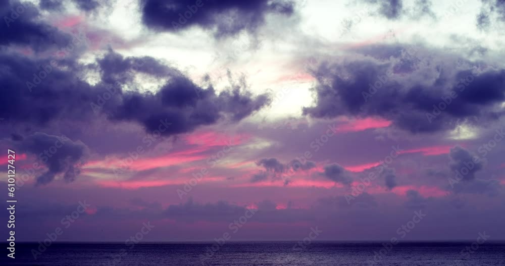 Sunset, clouds and sea landscape with water in nature with horizon and sky. Fog, natural background and winter climate at ocean and beach with calm waves and seaside with coastal skyline and mockup Sunset, clouds and sea landscape with water in nature with horizon and sky. Fog, natural background and winter climate at ocean and beach with calm waves and seaside with coastal skyline and mockup