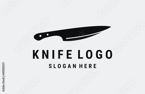 knife logo for cooking vector design template .