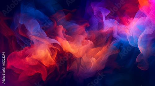 abstract background with waves, Abstract gradient colors, graphic design, blue, red and orange background colors for social media, Generative Ai.