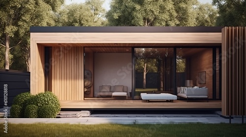 Modern minimalist wood house concept © Tendofyan