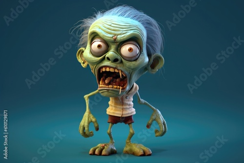 Cartoon Zombie Monster Character for Halloween. Generative AI © JJAVA