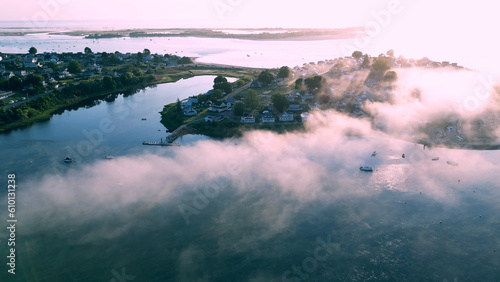 4k Foggy Day in Ipswich Bay Crane Island - Boston  Massachusetts 