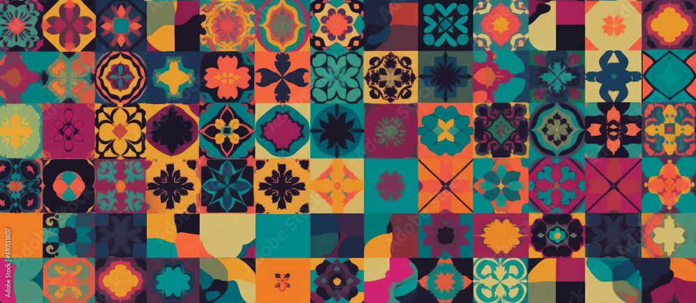 Abstract pattern design in retro style. AI Generative Abstract pattern design in retro style. AI Generative