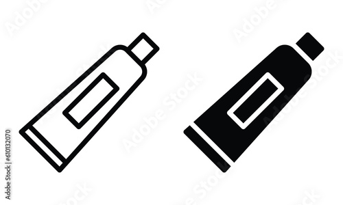 Toothpaste icon with outline and glyph style.
