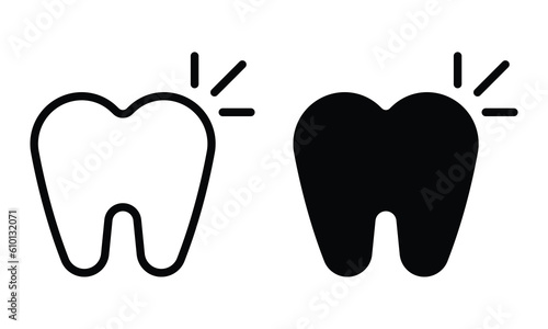 Toothache icon with outline and glyph style.