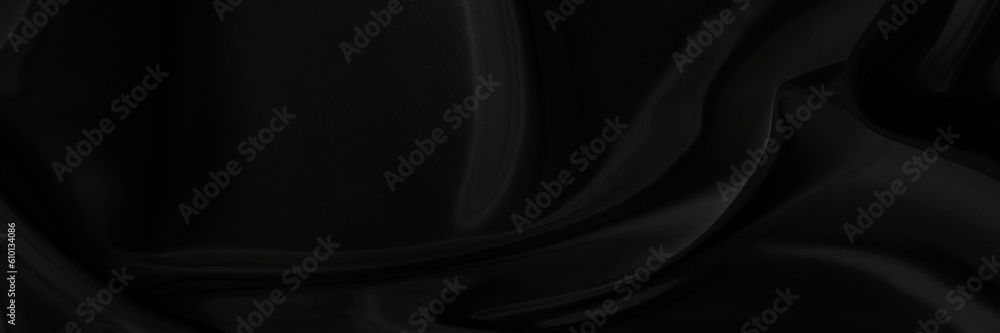 Black gray satin dark fabric texture luxurious shiny that is abstract silk cloth panorama background with patterns soft waves blur beautiful. Black gray satin dark fabric texture luxurious shiny that is abstract silk cloth panorama background with patterns soft waves blur beautiful.