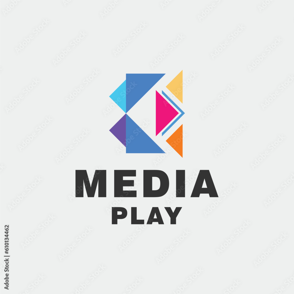 Play Media logo, vektor illustration,flat. Play Media logo, vektor illustration,flat.