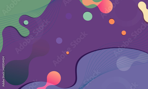 Colorful template banner with gradient color. Design with liquid shape.