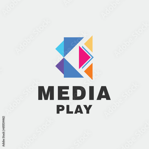 Free Download Play Media logo, vektor illustration,flat. - GFXLoad