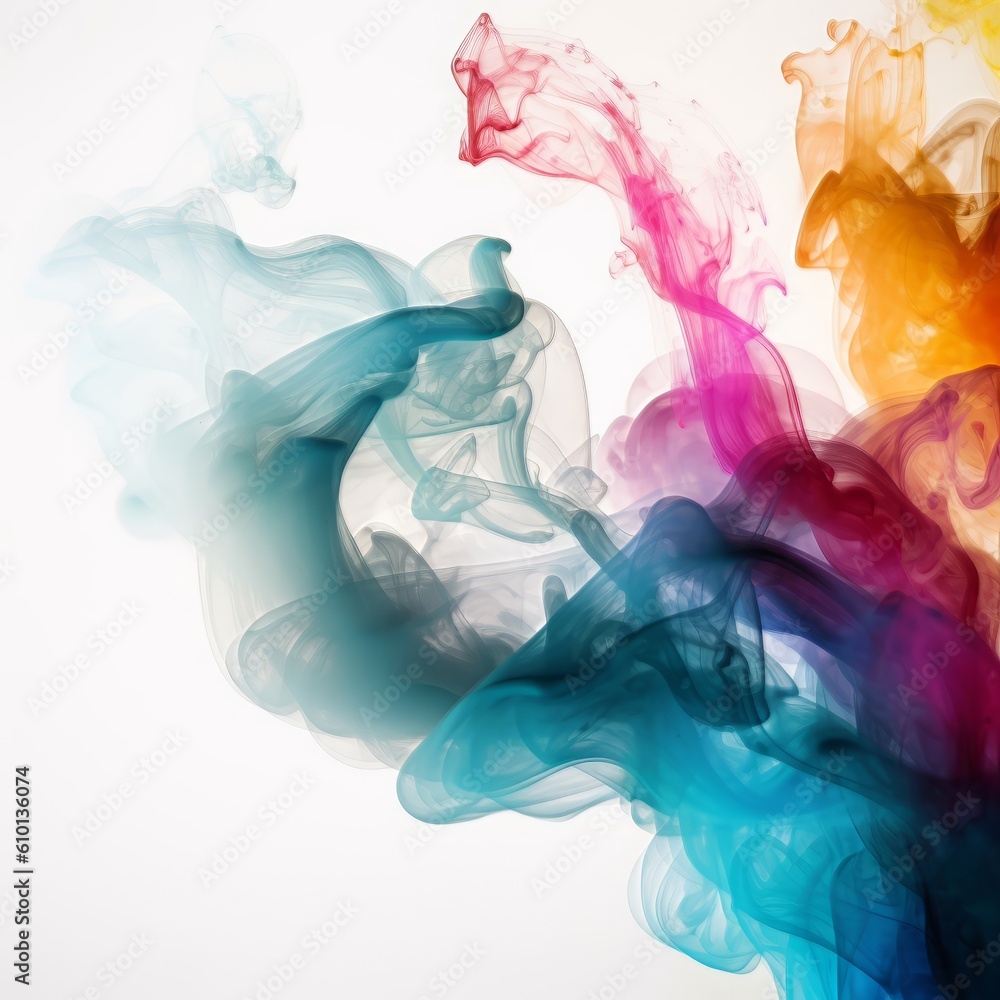 Artist style colorful smoke against a white background, very beautiful Artist style colorful smoke against a white background, very beautiful