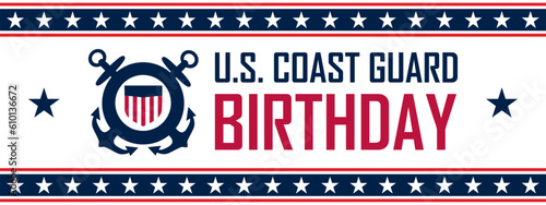 U.S. Coast Guard Birthday August 4 background vector illustration