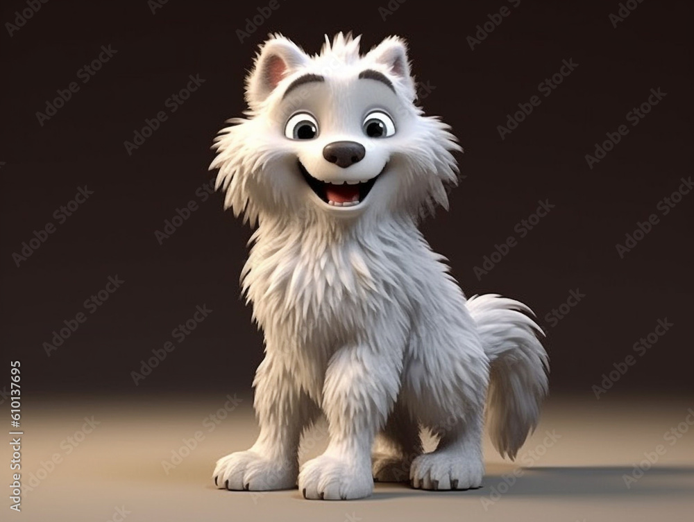 Obraz premium Cute Snow Dog Animal Cartoon Illustration