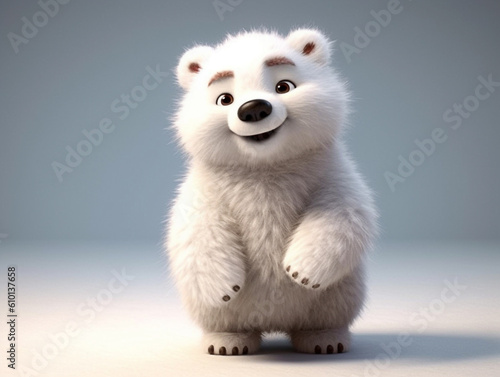 Cute Snow Bear Animal Cartoon Illustration