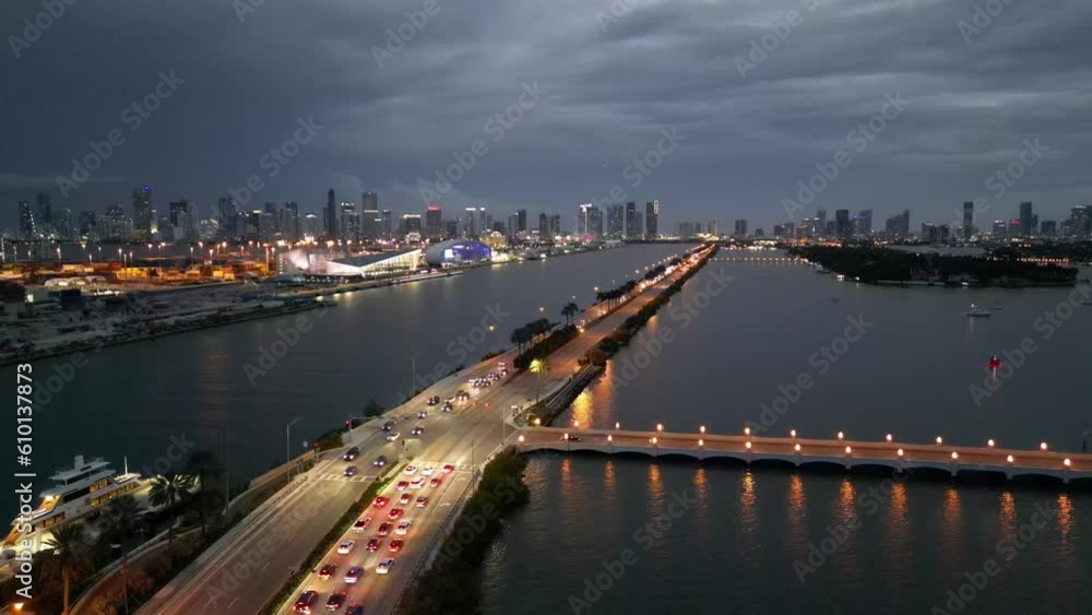 Miami Beach, aerial view of Miami Beach city in Florida. Miami Beach, aerial view of Miami Beach city in Florida.
