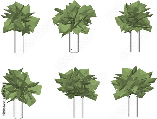 Vector sketch of cartoon illustration of houseplants put in the house