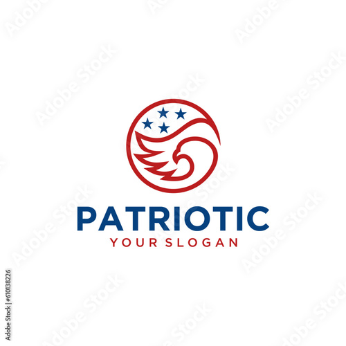 patriotic logo design with eagle and flag