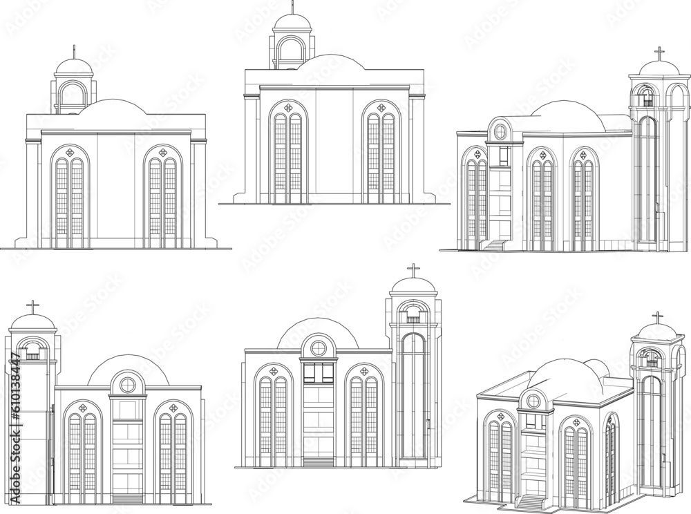 Vintage vatican old holy church illustration vector sketch
