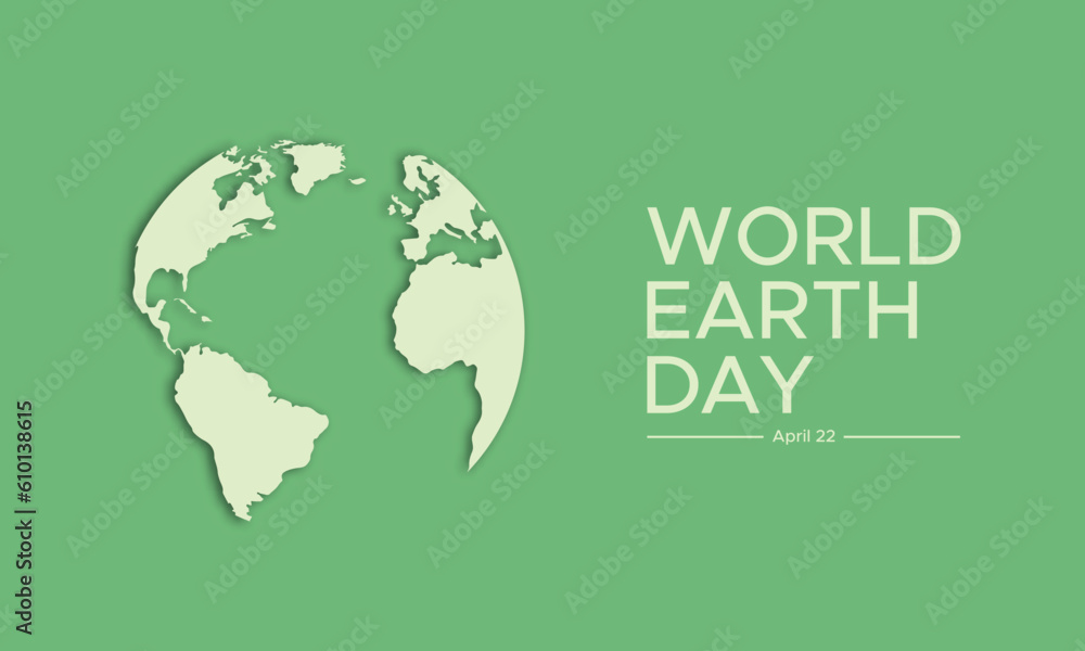 World Earth Day Celebration Graphic With Green Background and Planet Illustration World Earth Day Celebration Graphic With Green Background and Planet Illustration