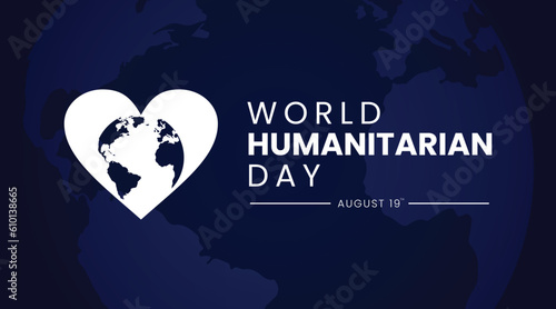 Digital vector poster of World Humanitarian Day with blue background