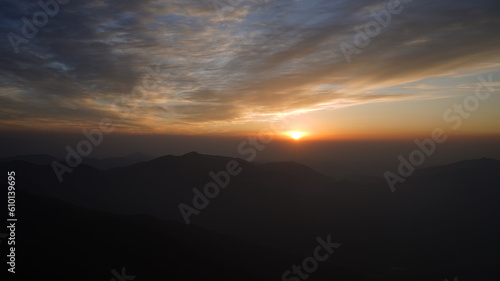Beautiful sunrise scenery of Jirisan Mountain in South Korea © Shin sangwoon