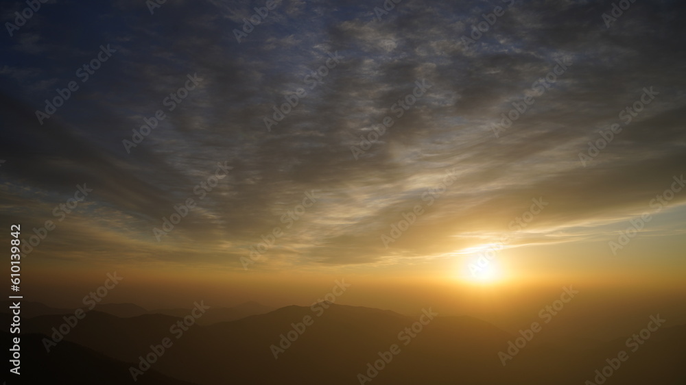Beautiful sunrise scenery of Jirisan Mountain in South Korea Beautiful sunrise scenery of Jirisan Mountain in South Korea
