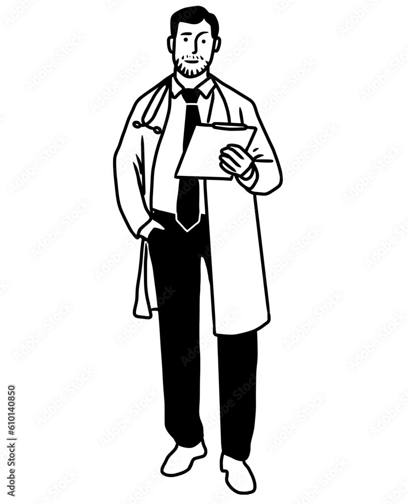 Doctor In Hospital. Portrait Doctor Illustration Doctor In Hospital. Portrait Doctor Illustration