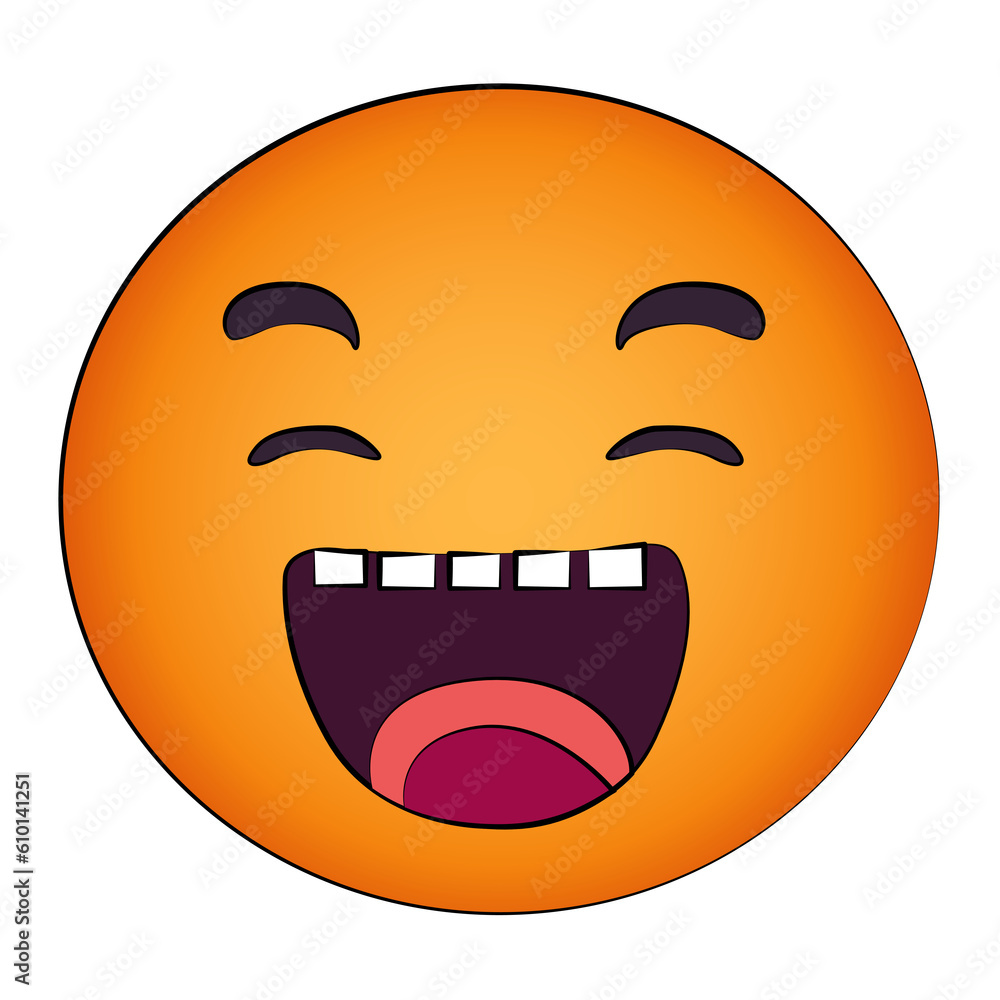 Emoji smile isolated cartoon design on transparent background, creative art emoji icon clipart element