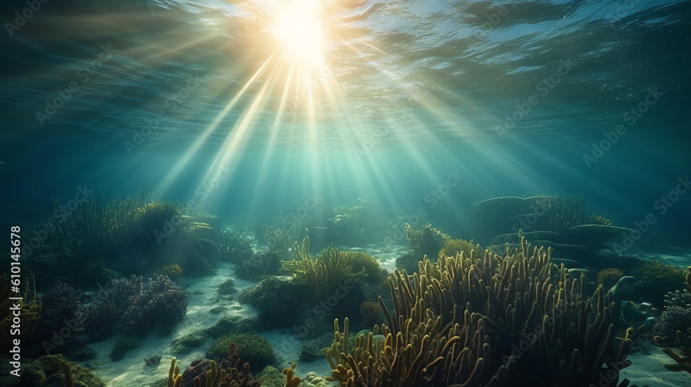 Fototapeta premium photo of coral reef underwater view