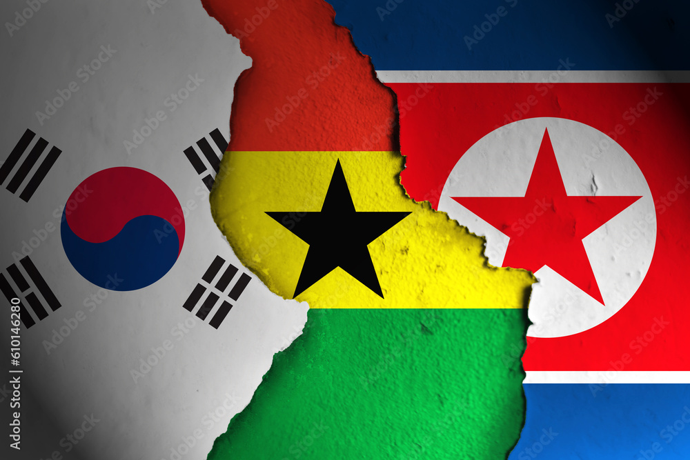 Ghana between South Korea and North Korea. South Korea Ghana North Korea.