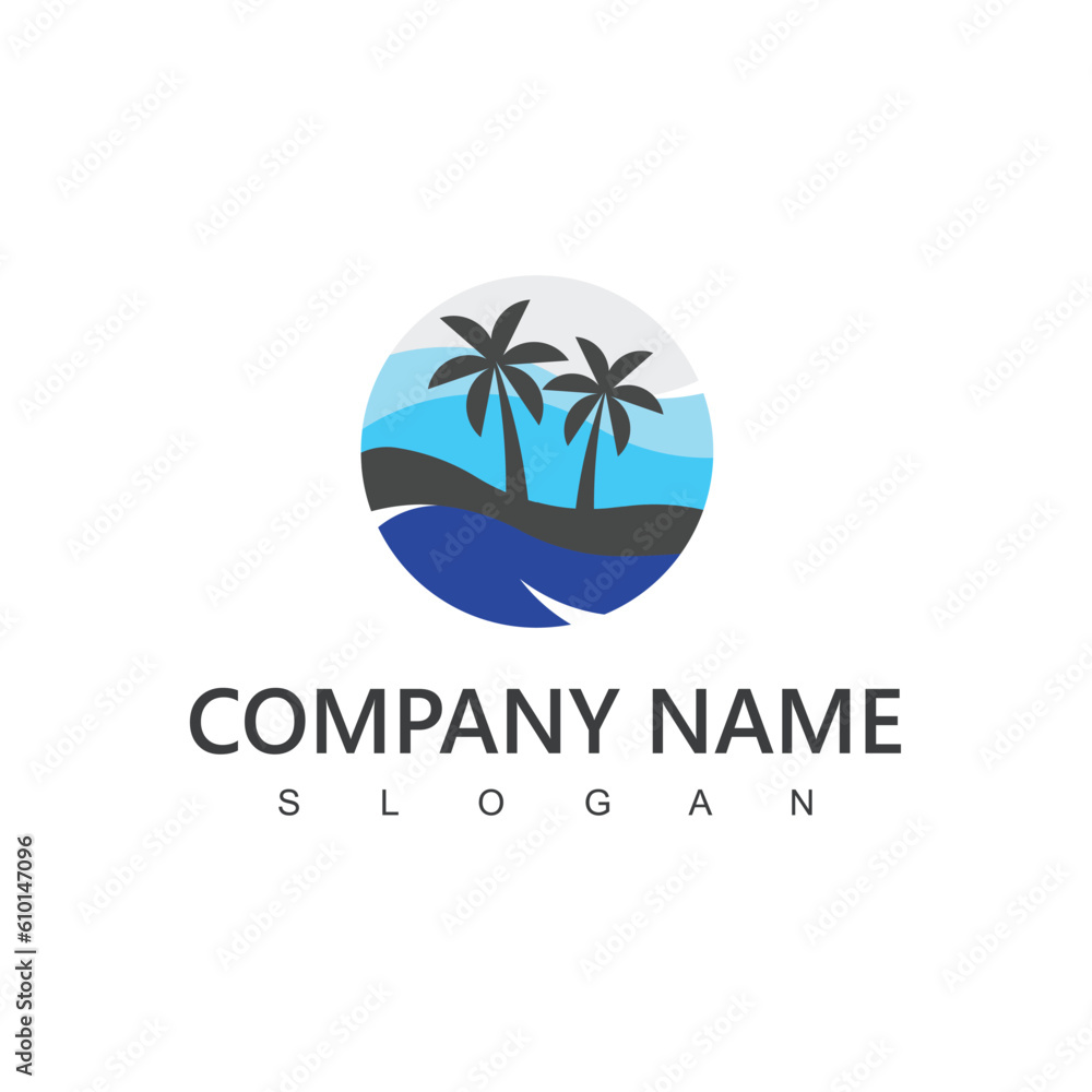 Palm beach, tour and travel logo