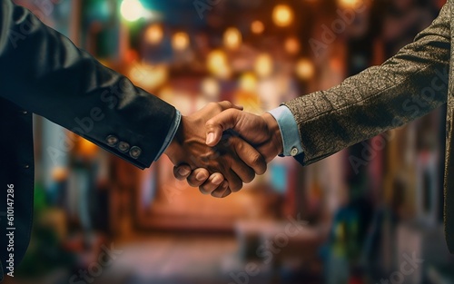 Businessman handshake for business acquisition concept