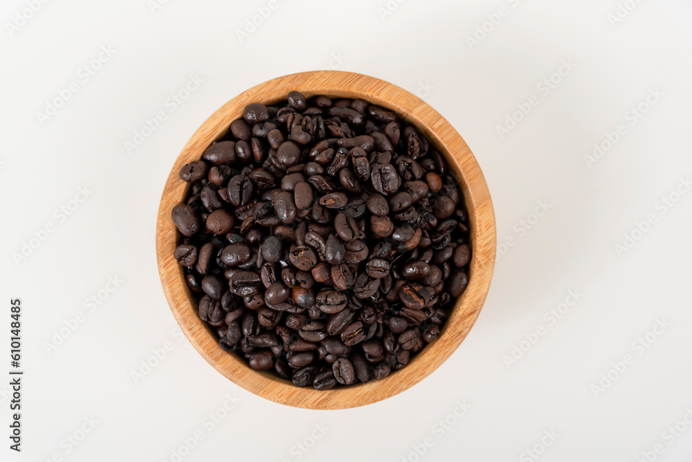 top view of coffee beans on white table top view of coffee beans on white table