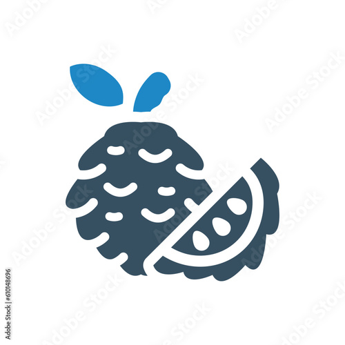 custard vegetarian or custard apple icon vector illustration