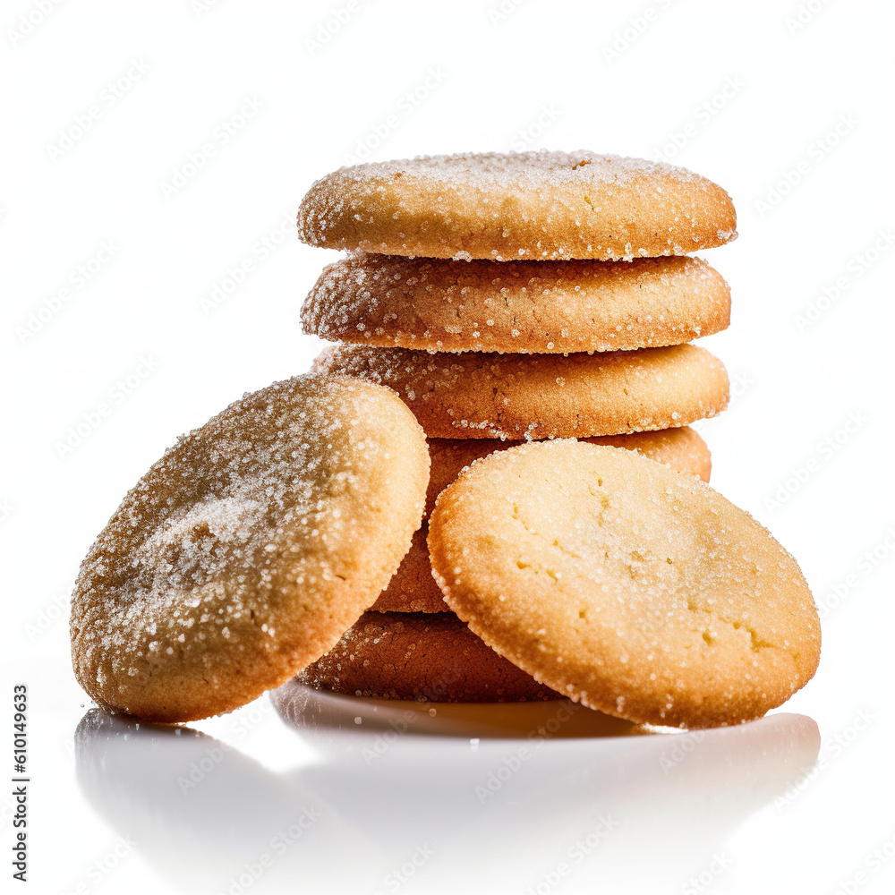 Delicious Temptations - Sugar Cookies, Isolated on White Background - Generative AI