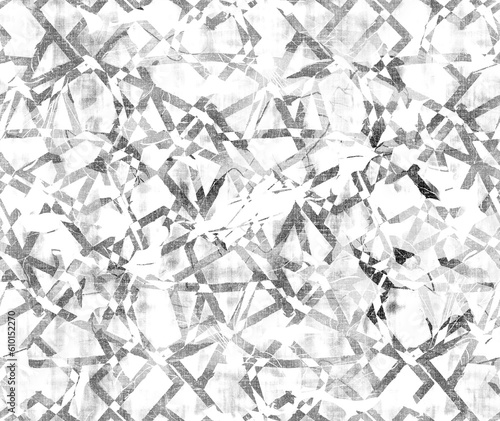 Seamless abstract pattern. The foreground consists of square pixels. grey Background consisting of five-beam chaos. Editable.