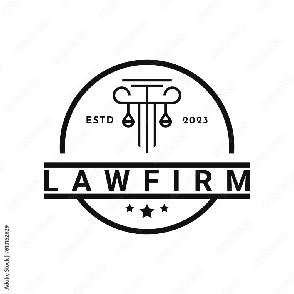 vintage retro law firm logo design idea