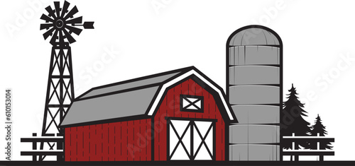 Farmhouse barn logo concept.