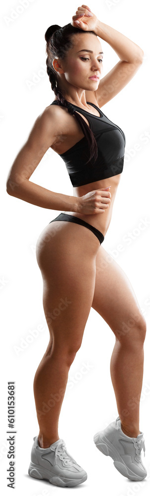 Young beauty strong athlete woman doing fitness training Young beauty strong athlete woman doing fitness training