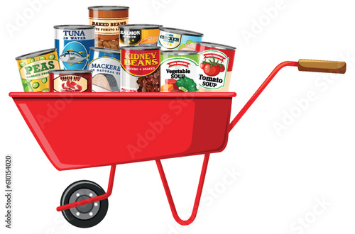 Canned food for sale isolated