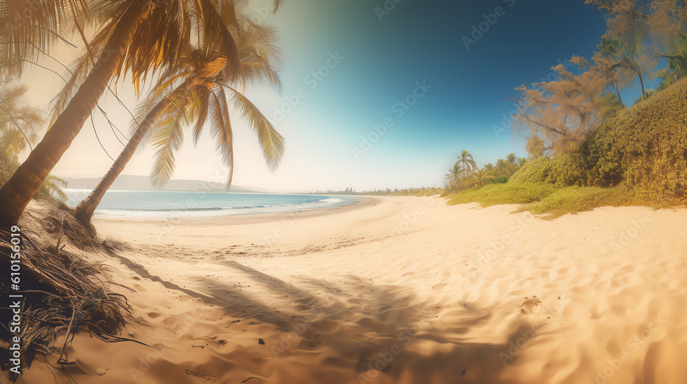 tropical beach in summer ai generative