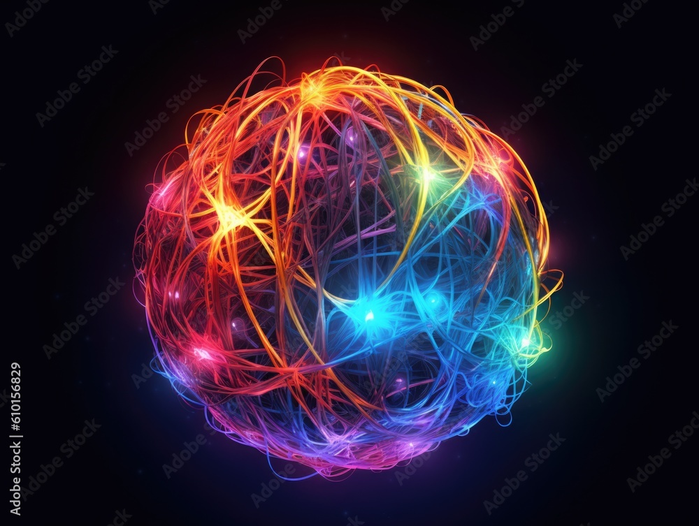 Obraz premium Abstract glowing sphere, Generative AI