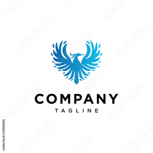 
Blue Phoenix bird logo icon vector template.eps