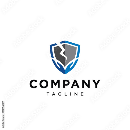 Free Download Shield Broken Care logo icon vector template.eps - GFXLoad