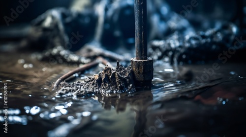 AI Generative. A picture captured from ground level, featuring the crisp outline of a machinery instrument.