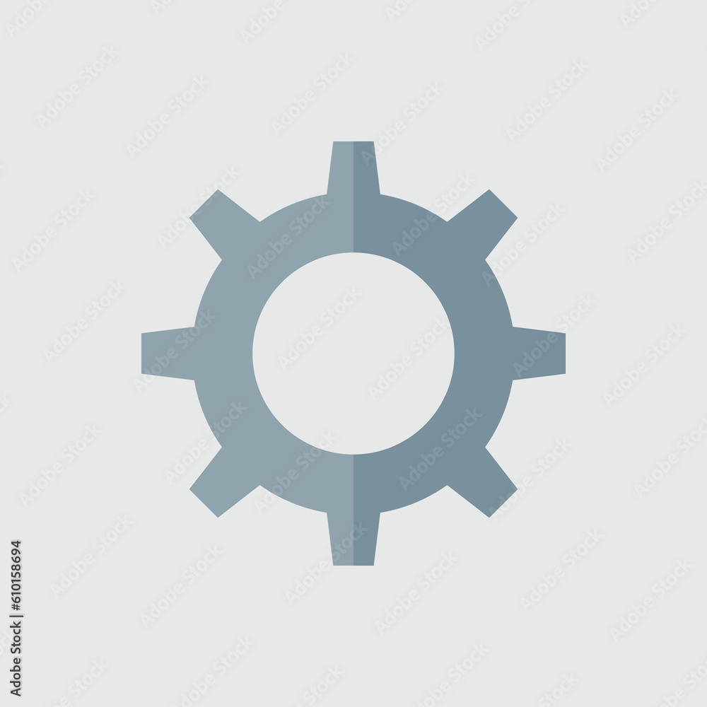 Gear icon flat vector illustration
