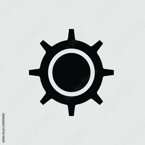 Gear icon solid vector illustration