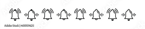 notification bell icon set. new message, alarm and ringing bell icon symbol sign collections, vector illustration