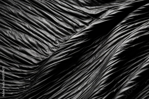 black cloth with abstract wavy lines Generative AI